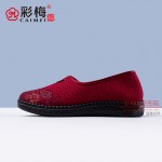 186-203 红 中老年舒适女单鞋