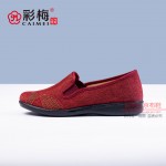 276-086 红 中老年舒适布面女单鞋