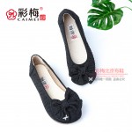 375-043 黑 休闲时尚布面女单鞋