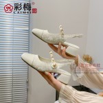 520-110 白  时尚优雅女士时装跟鞋
